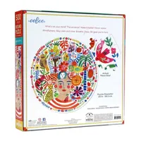 Eeboo Piece And Love Positivity 500 Piece Round  Circle Jigsaw Puzzle Puzzle