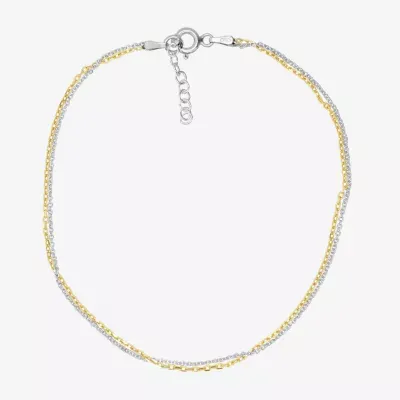 Itsy Bitsy 14k Gold Over Silver 14K Gold Over Silver 9 Inch Cable Ankle Bracelet