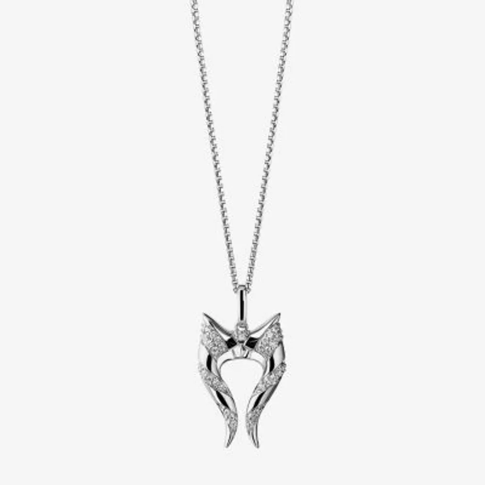 Star Wars Fine Jewelry Ahsoka Tano™ Womens 1/8 CT. T.W. Natural White Diamond Sterling Silver Star Wars Pendant Necklace