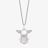 Star Wars Fine Jewelry Grogu™ Womens 1/10 CT. T.W. Genuine White Mother Of Pearl Sterling Silver Star Wars Pendant Necklace