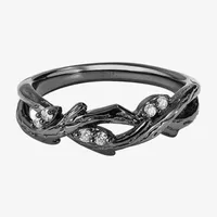 Star Wars Fine Jewelry The Dagobah Womens 1/10 CT. T.W. Mined White Diamond Sterling Silver Crossover Cocktail Ring