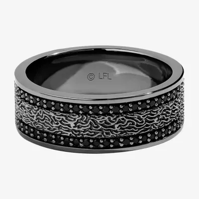 Star Wars Fine Jewelry Carbonite Mens 8MM 1/3 CT. T.W. Natural Black Diamond Sterling Silver Band