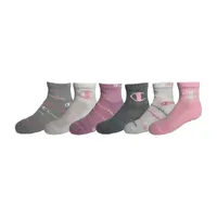 Champion Big Girls 6 Pair Quarter Ankle Socks