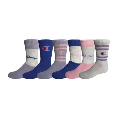 Champion Big Girls 6 Pair Crew Socks