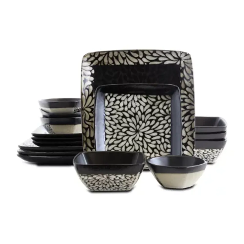 Elama Desert Bloom 16-pc. Stoneware Dinnerware Set