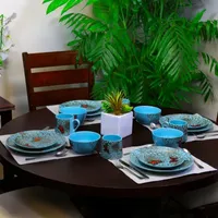 Elama Butterfly Garden 16-pc. Stoneware Dinnerware Set