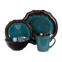 Elama Mystic Waves 16-pc. Stoneware Dinnerware Set