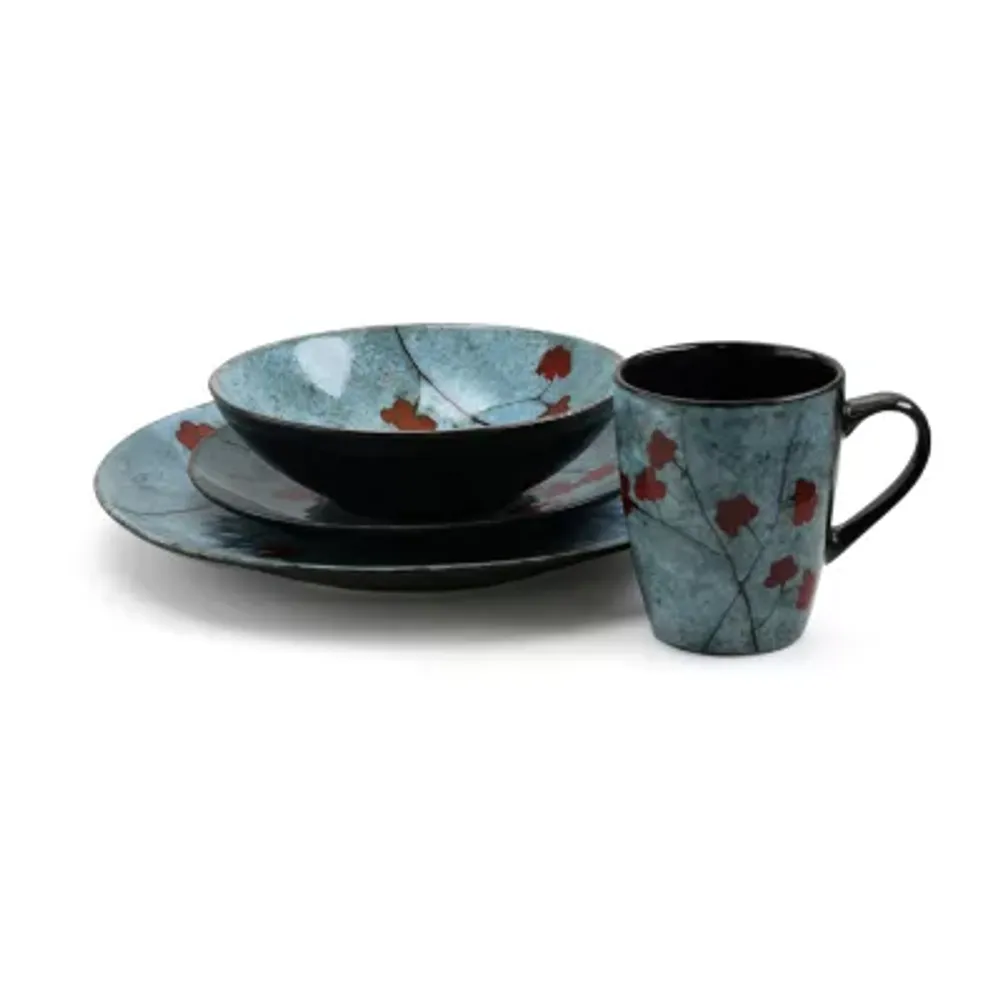 Elama Floral Accents 16-pc. Stoneware Dinnerware Set