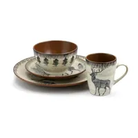 Elama Majestic Elk 16-pc. Stoneware Dinnerware Set