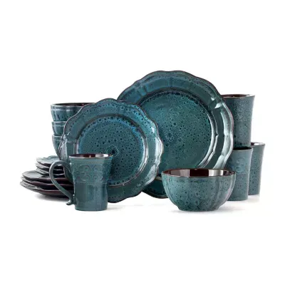 Elama Lavish 16-pc. Stoneware Dinnerware Set