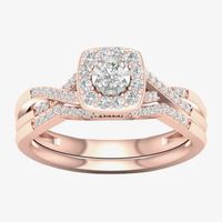 3/8 CT.T.W. Natural Diamond 10K Rose Gold Engagement Ring