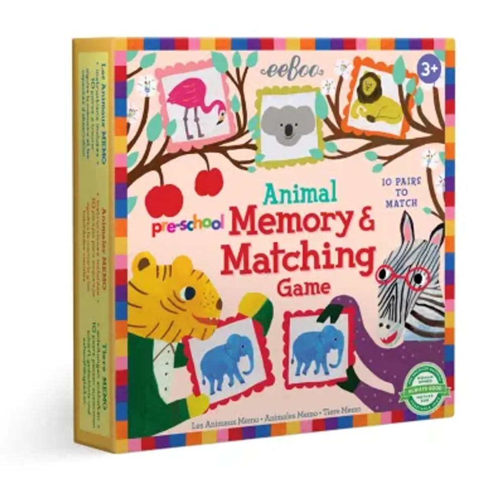 Eeboo Pre-School Animal Memory And Matching Game