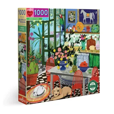 Eeboo Piece And Love Green Kitchen 1000 Piece Adult Square Jigsaw Puzzle Puzzle