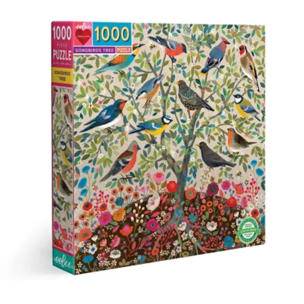 Songbirds Tree 1000 Piece Jigsaw Puzzle eeBoo Piece & Love -Bird Watch