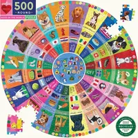 Eeboo Piece And Love Dogs Of The World 500 Piece Round Family Jigsaw Puzzle Puzzle