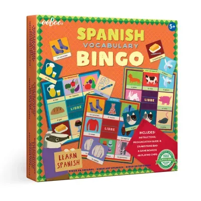 Eeboo Spanish Bingo Vocabulary Game Brain Game