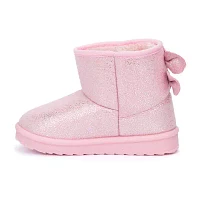 Olivia Miller Toddler Girls Bow Slipper Flat Heel Winter Boots