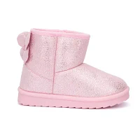 Olivia Miller Toddler Girls Bow Slipper Flat Heel Winter Boots