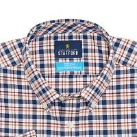 Stafford Coolmax Oxford Mens Regular Fit Stretch Fabric Wrinkle Free Long Sleeve Dress Shirt