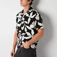 Arizona Mens Rayon Short Sleeve Button-Up Shirt