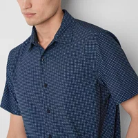 Stylus Mens Regular Fit Short Sleeve Printed Button-Down Shirt