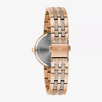 Bulova Classic Crystal Womens Crystal Accent Rose Goldtone Stainless Steel 2-pc. Watch Boxed Set 98x135