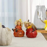 Northlight 2-pc. Scarecrow On A Pumpkin Figures Thanksgiving Tabletop Decor