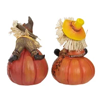 Northlight Scarecrow On A Pumpkin Figures 2-pc. Christmas Tabletop Decor