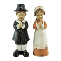 Northlight 9" Praying Pilgrim Children Fall Figures 2-pc. Christmas Tabletop Decor