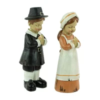 Northlight 9" Praying Pilgrim Children Fall Figures 2-pc. Christmas Tabletop Decor