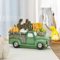 Northlight 11.25" Green Truck Hello Fall Autumn Harvest Thanksgiving Tabletop Decor