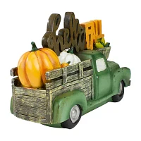 Northlight 11.25" Green Truck Hello Fall Autumn Harvest Thanksgiving Tabletop Decor