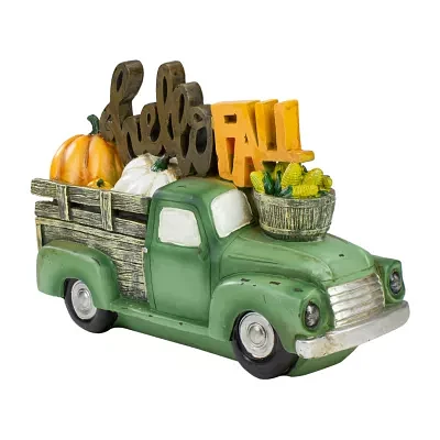 Northlight "11.25"" Green Truck Hello Fall Autumn Harvest" Thanksgiving Tabletop Decor