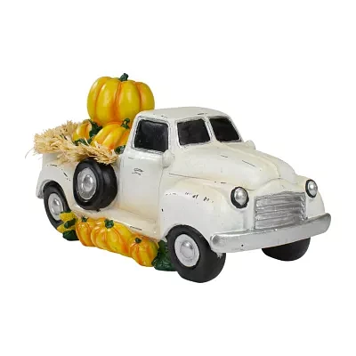 Northlight 11.25" Truck Full Of Pumpkins And Hay Figure Christmas Tabletop Decor