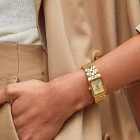 Bulova Quadra Womens Gold Tone Stainless Steel Bracelet Watch 97p140