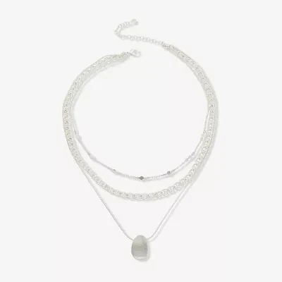 a.n.a Silver Tone 20 Inch Pendant Necklace