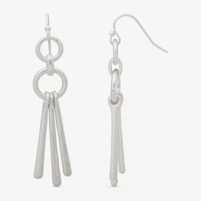 a.n.a Silver Tone Fringe Drop Earrings