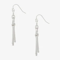 a.n.a Silver Tone Fringe Drop Earrings