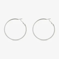 a.n.a Silver Tone Stainless Steel Hoop Earrings