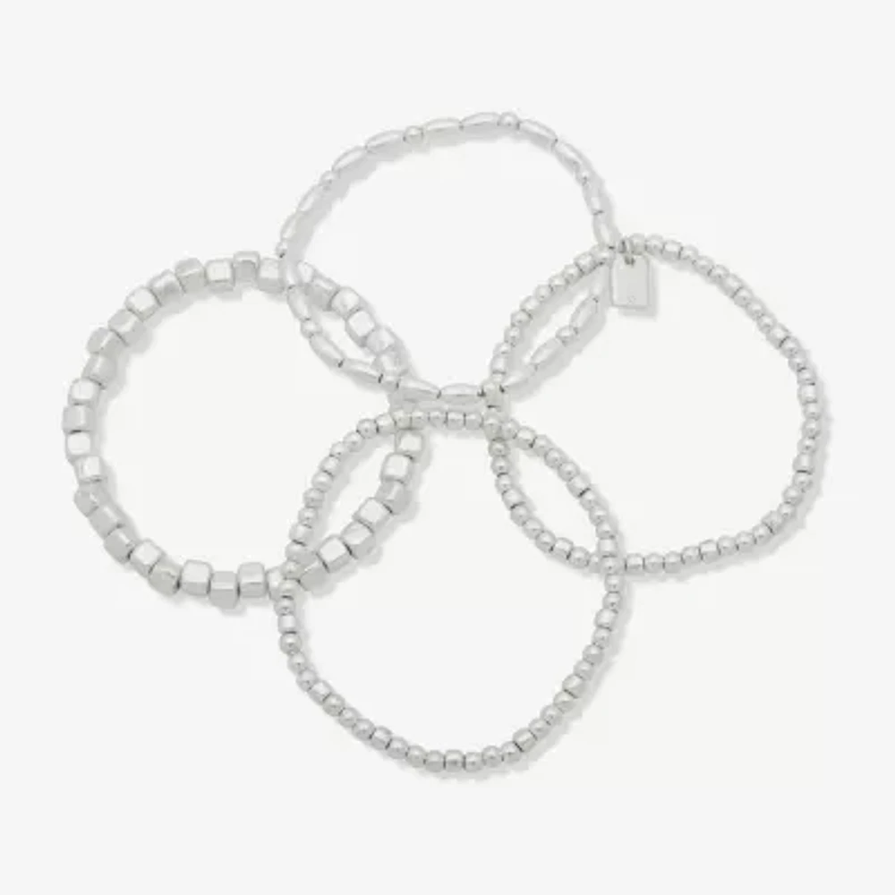 a.n.a Silver Tone 4-pc. Stretch Bracelet