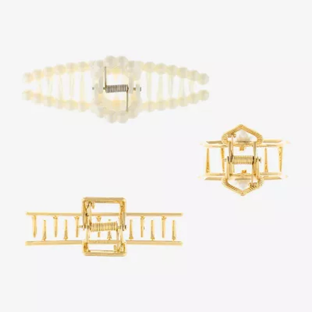 Bijoux Bar Gold Tone 3-pc. Claw Hair Clip