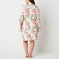 Liz Claiborne Cool and Calm Womens Plus Long Sleeve Knee Length Robe