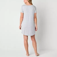 Liz Claiborne Cool and Calm Womens Short Sleeve Crew Neck Nightshirt