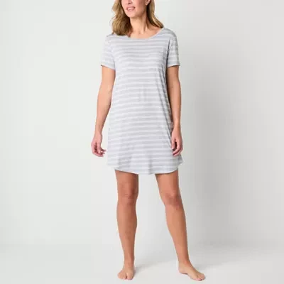 Liz Claiborne Cool and Calm Womens Short Sleeve Crew Neck Nightshirt