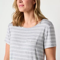 Liz Claiborne Cool and Calm Womens Short Sleeve Crew Neck Nightshirt