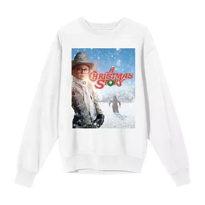 Juniors Christmas Story Womens Crew Neck Long Sleeve Graphic T-Shirt