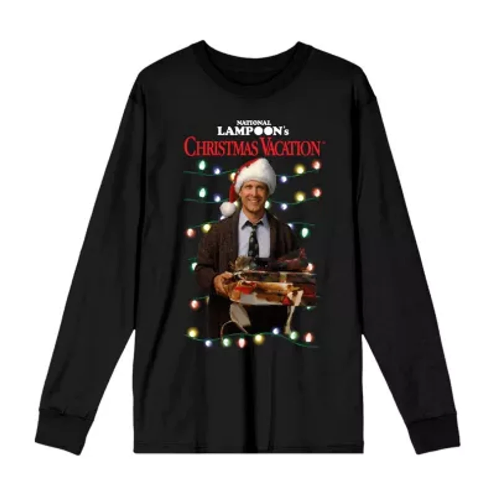 Juniors Christmas Vacation Womens Crew Neck Long Sleeve Graphic T-Shirt