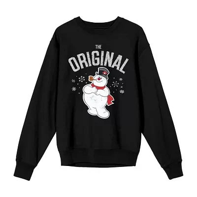 Juniors Frosty The Snowman Womens Crew Neck Long Sleeve Sweatshirt