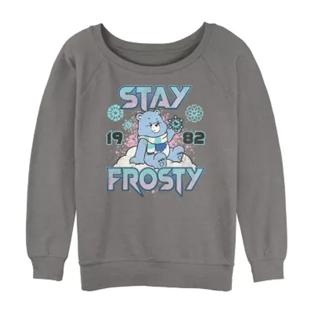 Juniors Care Bears Stay Frosty Sweatshirt Womens Crew Neck Long Sleeve