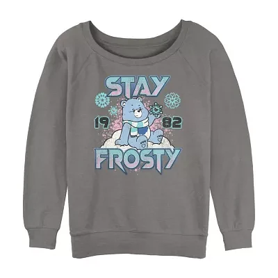 Juniors Care Bears Stay Frosty Sweatshirt Womens Crew Neck Long Sleeve